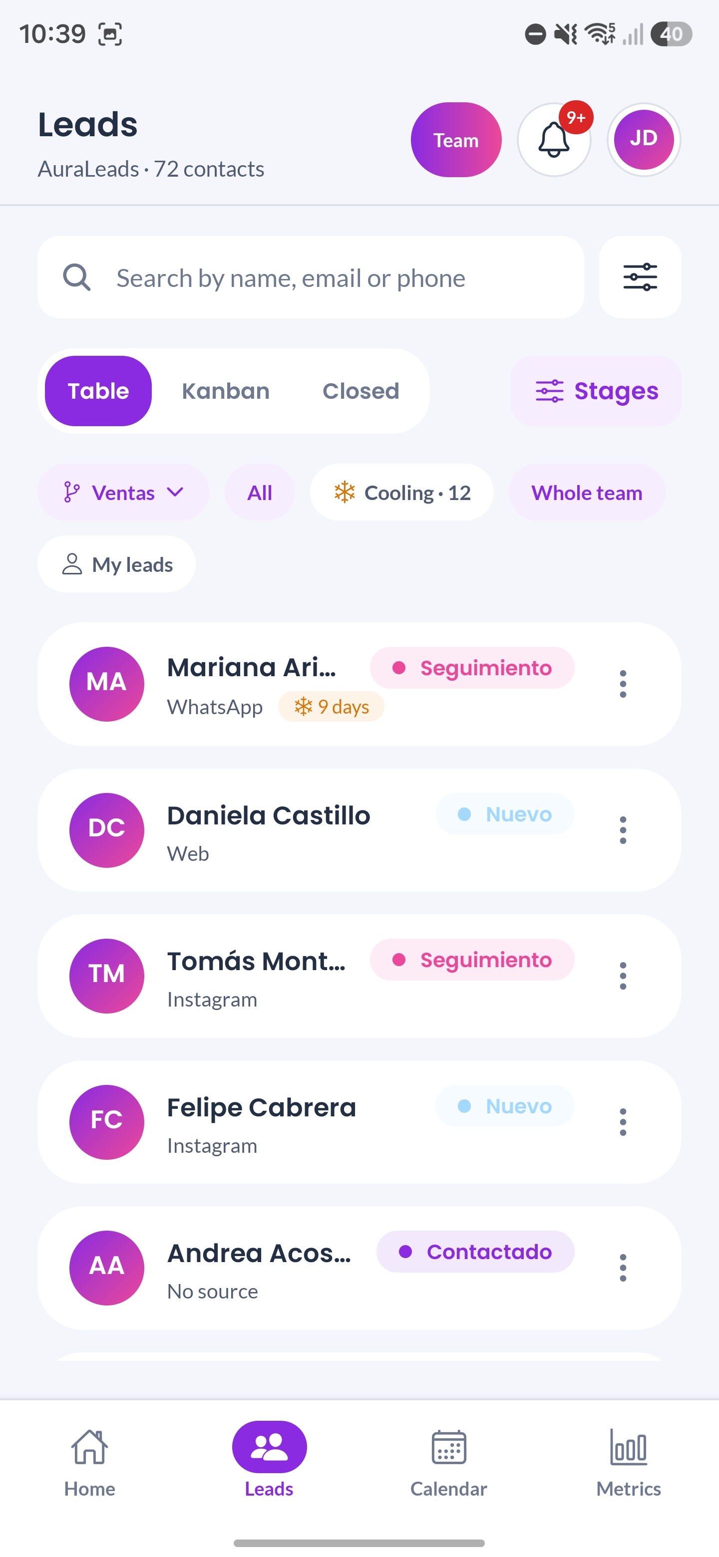 Leads — AuraLeads
